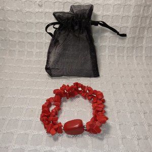Women's red stone bracelet